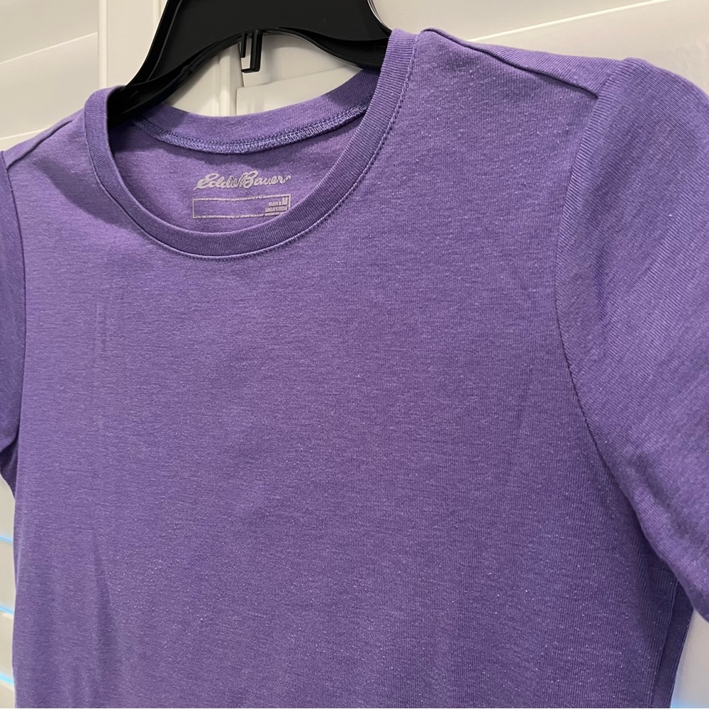 Eddie Bauer Purple Short Sleeve Tee Size Medium - Picture 3 of 7